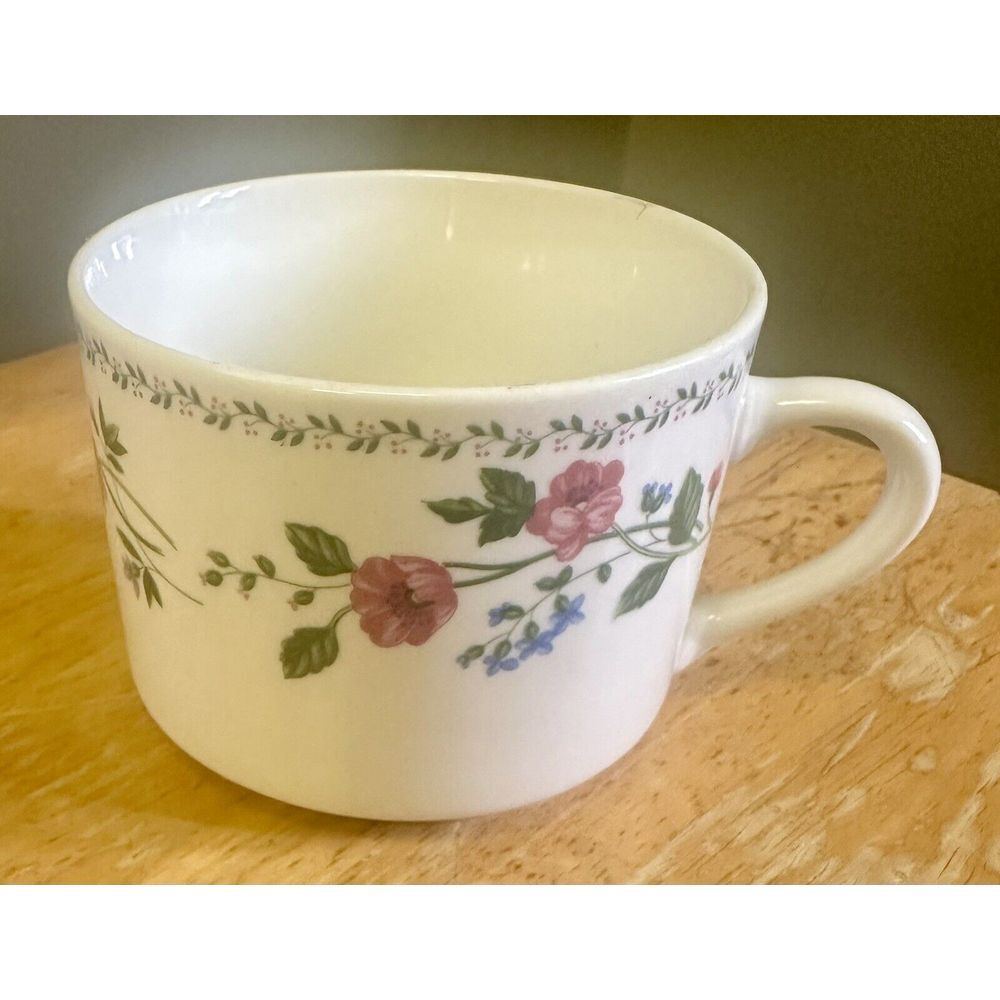 Set of 4 Vintage Farberware Stoneware English Garden 225 Cups -‎ coffee/tea